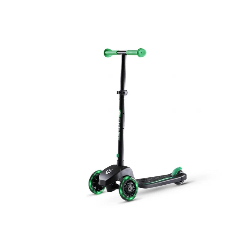 QPlay Future Kids Scooter – Green, 3-Wheel Light-Up Ride