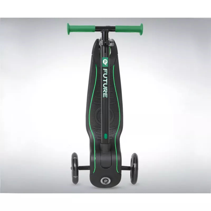 QPlay Future Kids Scooter – Green, 3-Wheel Light-Up Ride