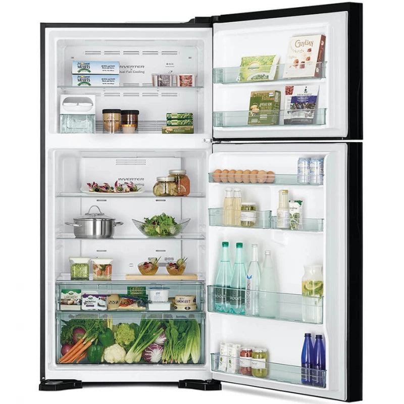 Hitachi HRTN8565DFBBK 565L Black Refrigerator | Inverter Control | Twin Fan | LED Lighting