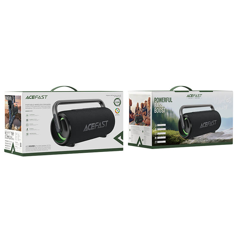 ACEFAST Portable Bluetooth Speaker – Powerful Sound with LED Light Ring