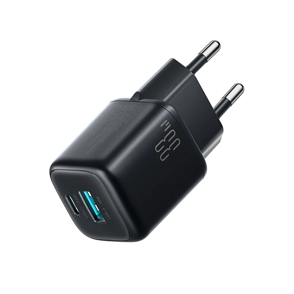 Joyroom JR-TG7 33W Dual Port Fast Charger with USB-C Cable - Black