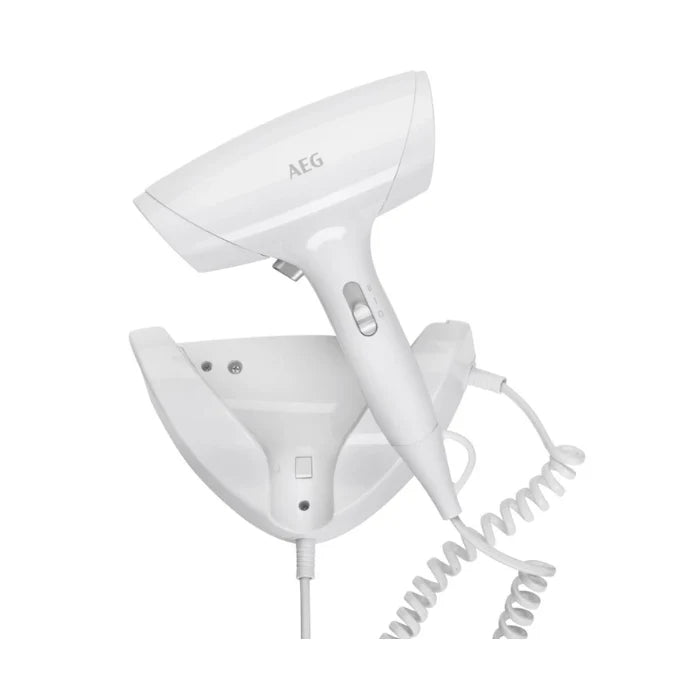 AEG Hair Dryer HT 5686 – 1800W with Wall Mounting Support, Auto Shut-Off & Cool Shot | White