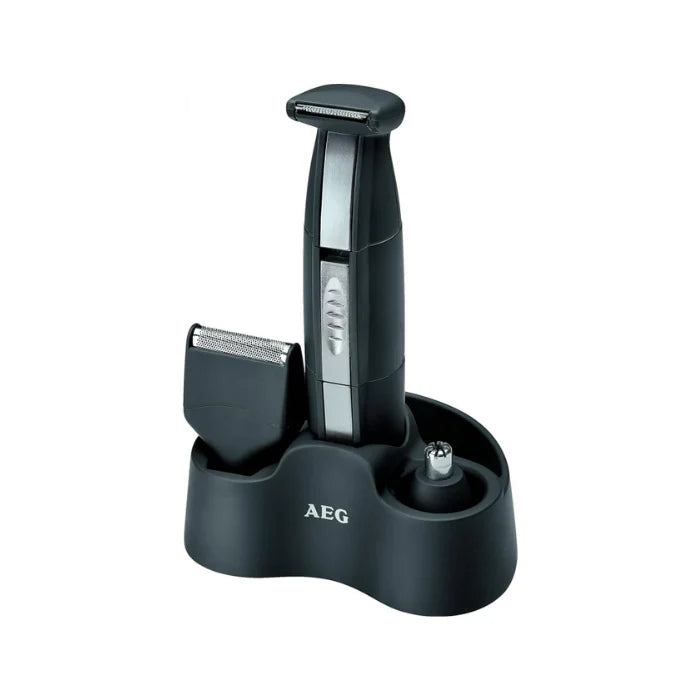 AEG 3-in-1 Men's Grooming Trimmer Set – Razor, Contour Cutter & Nose/Ear Hair Remover | Black
