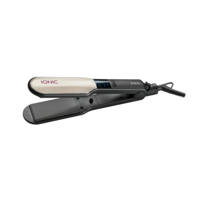AEG Ceramic Hair Straightener HC 5593 – 16-Stage Temperature Control 50–200°C, LCD Display & Auto Shut-Off