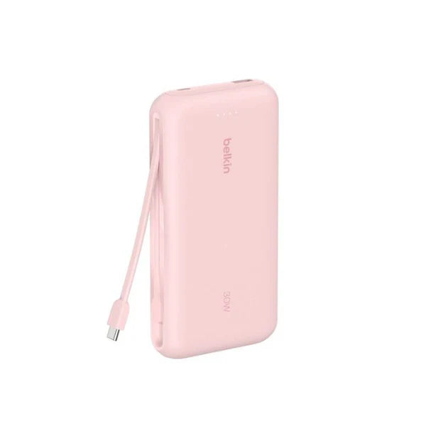 Belkin Power Bank 20K with Integrated USB-C Cable - 30W Fast Charging