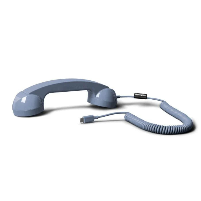 Native Union Pop Phone Alarm Retro Handset USB-C – NU-POP-P-AZR | Plug & Talk for Smartphones, Laptops & Tablets