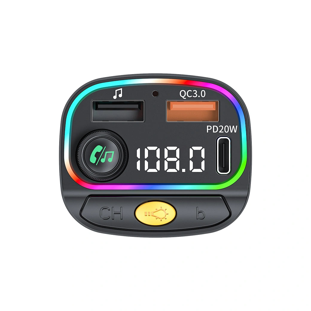 WiWU Car FM Transmitter BT 5.3, RGB, 38W Fast Charge