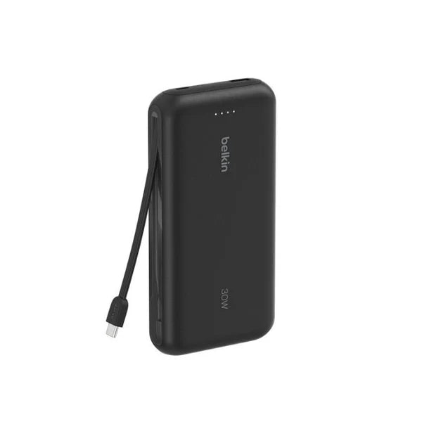 Belkin Power Bank 20K with Integrated USB-C Cable - 30W Fast Charging
