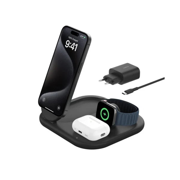 Belkin 3-in-1 Magnetic Foldable Wireless Charger with Qi2 15W WIZ029vfWH