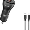 Green Lion 40W Car Charger + A to Lightning Cable – Dual USB-A