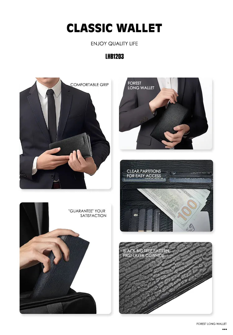 LENYES LHB1203 Leather Pouch – Slim, Elegant & Black