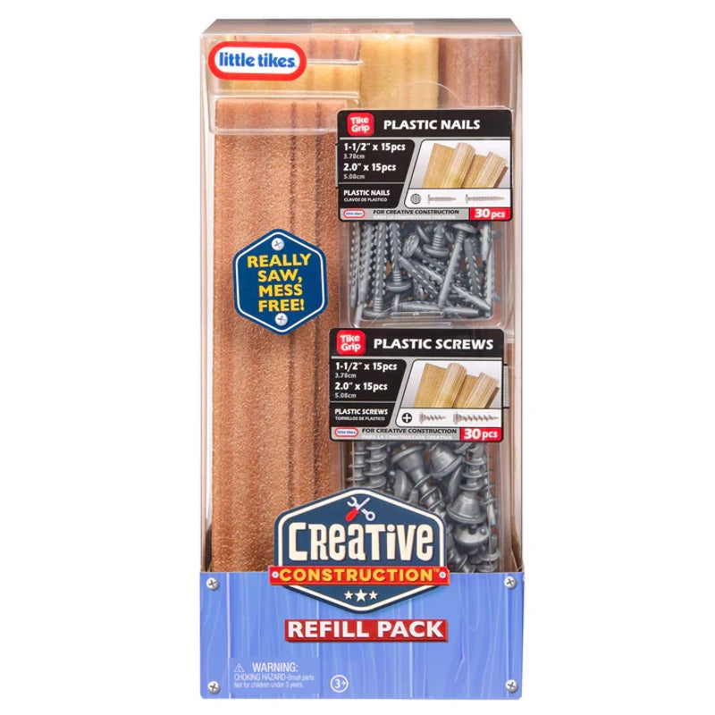 Little Tikes Creative Construction Wood, Nails & Screw Bundle – Kids Building Set