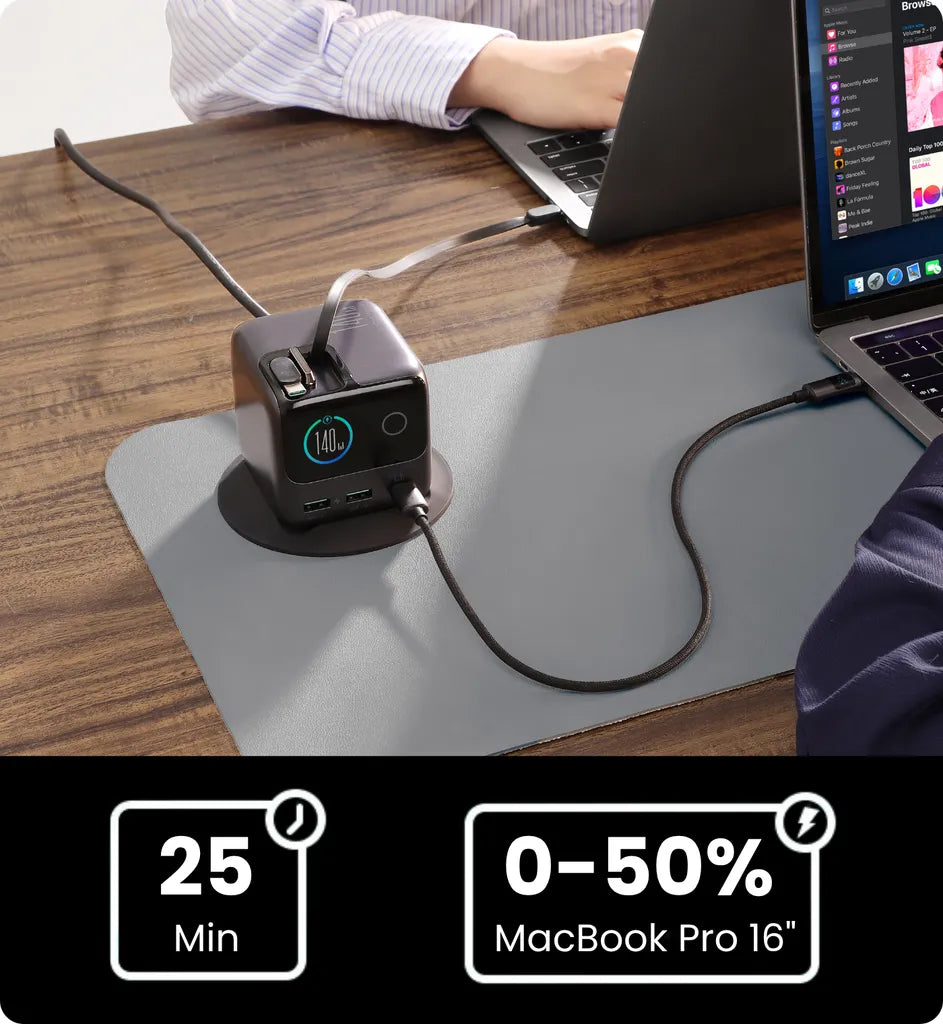 JOYROOM PODIX JR-TRD01 140W 5-in-1 GaN Charging Station - Grey