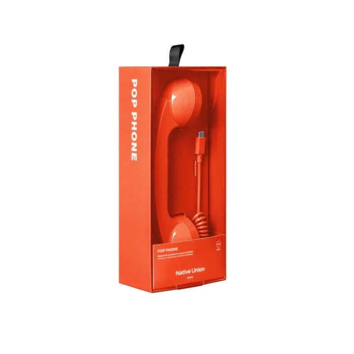 Native Union Pop Phone Alarm Retro Handset USB-C – NU-POP-P-ARD | Plug & Talk for Smartphones, Laptops & Tablets