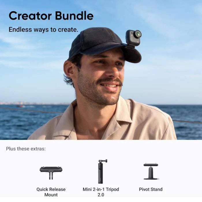 Insta360 GO Ultra Creator Bundle Midnight | 4K60fps