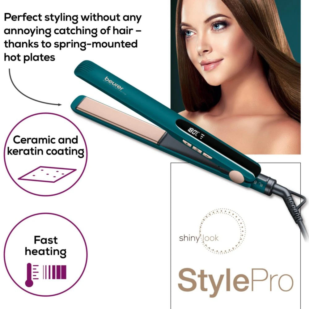 Beurer HS 50 Ocean Hair Straightener Keratin Ceramic Coating