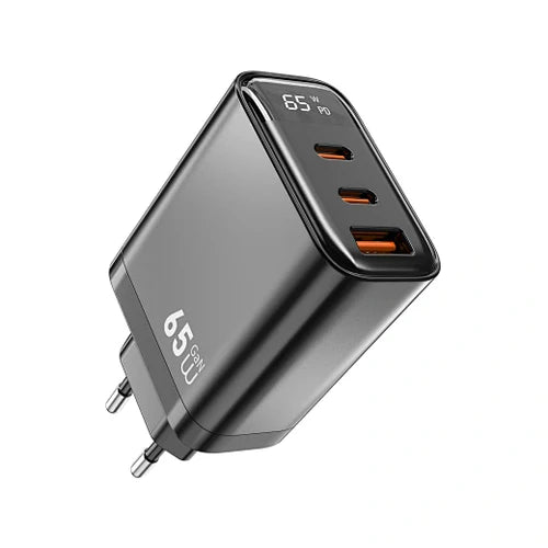 WIWU Firefly 65W GaN Fast Charger – 2 USB-C + 1 USB-A