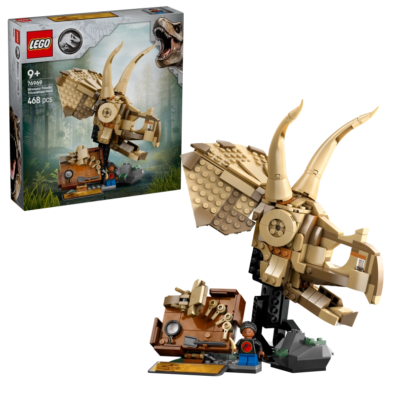 LEGO Jurassic World Dinosaur Fossils: Triceratops Skull – 468 Pieces | Set 76969