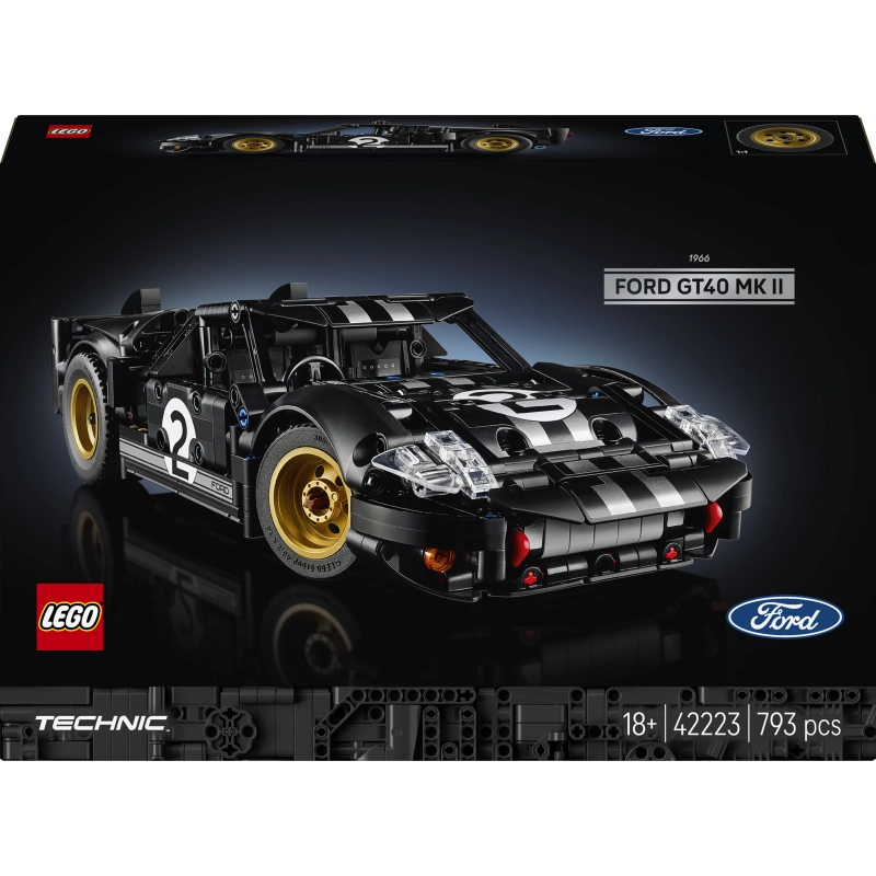 LEGO Technic 1966 Ford GT40 MK2 Race Car – 793 Pieces | Set 42223