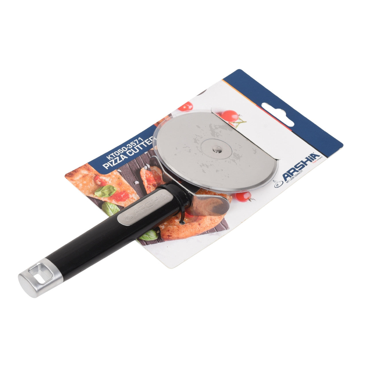 Arshia Pizza Cutter – 18/0 Stainless Steel Wheel with Chrome ABS Body & Non-Slip Handle