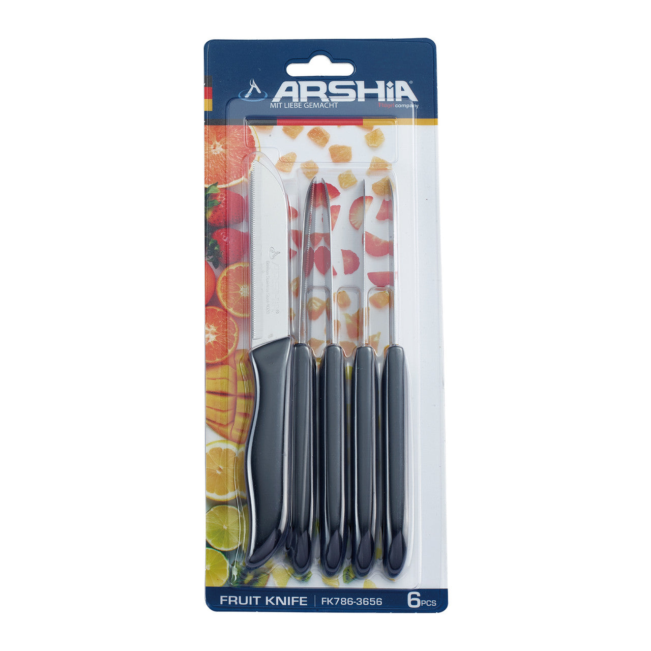 Arshia 6-Piece Fruit Knife Set – 88mm Stainless Steel Blades for Precise Peeling & Slicing