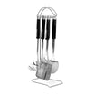 Arshia 7-Piece Stainless Steel Kitchen Utensil Set – Chrome Finish, Non-Slip Handles & Elegant Holder