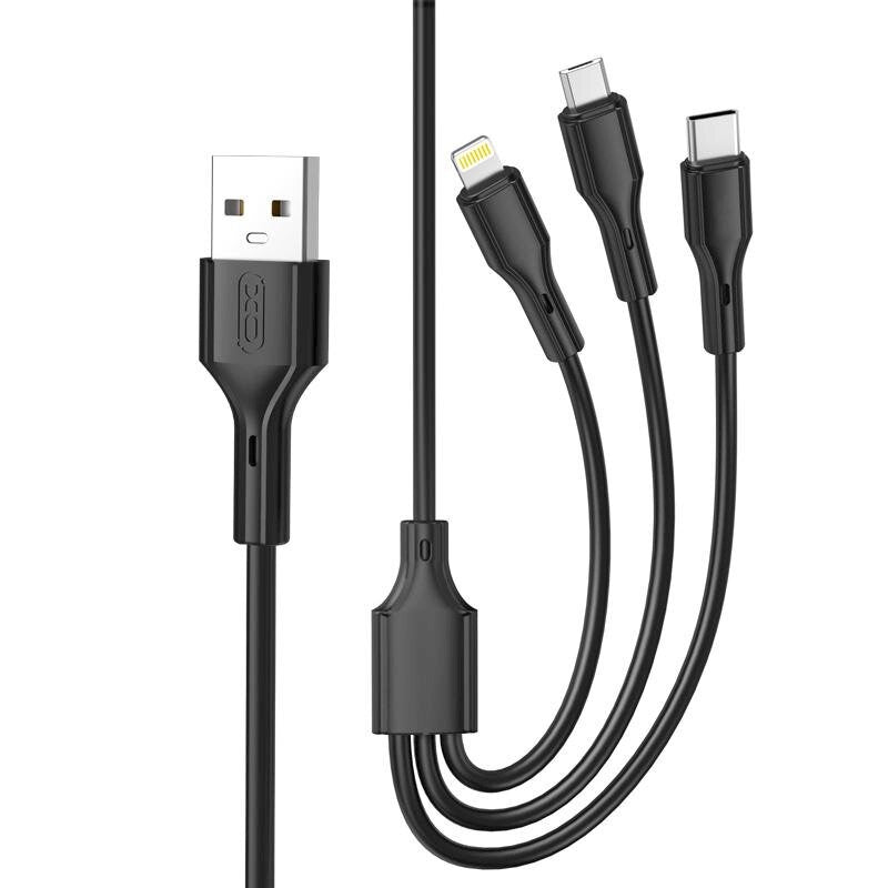 XO NB230 3-in-1 USB Cable – Lightning/Type-C/MicroUSB