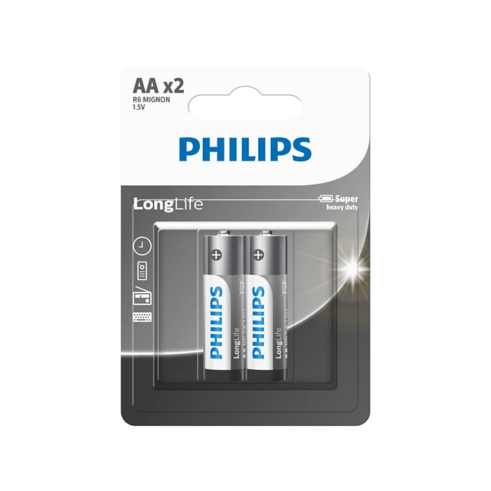 Philips LongLife R6L2B/40 AA Battery – Long Lasting