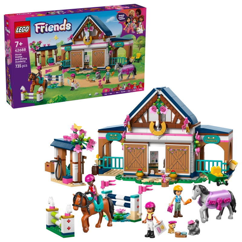 LEGO Friends Horse Stable & Riding Academy – 735 Pieces | Set 42688