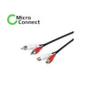 MicroConnect Stereo RCA Extension Cable – 2x RCA Male to 2x RCA Female, 1.5m