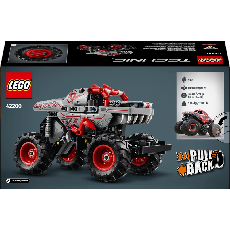 LEGO Technic Monster Jam Thunder Raurus Pull-Back – 232 Pieces | Set 42200