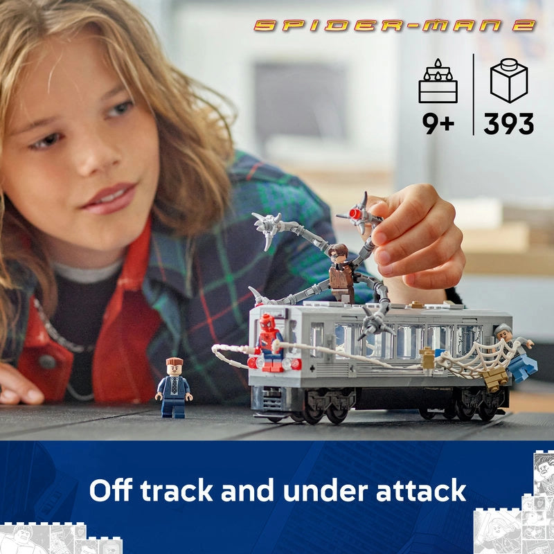 LEGO Marvel Spider-Man vs. Doc Ock Subway Train Scene – 393 Pieces | Set 76321