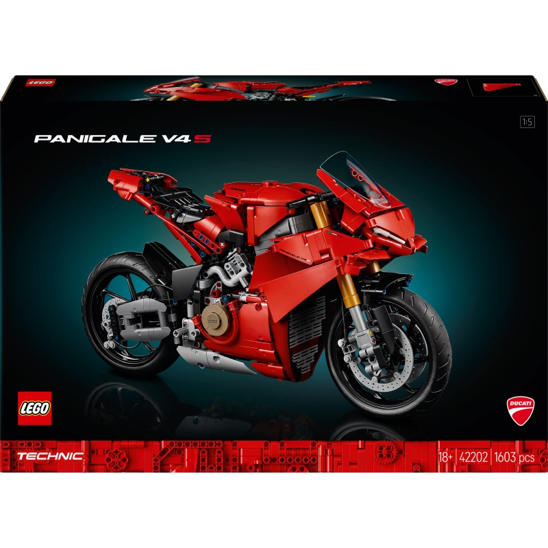 LEGO Technic Ducati Panigale V4 S Motorcycle – 1603 Pieces | Set 42202