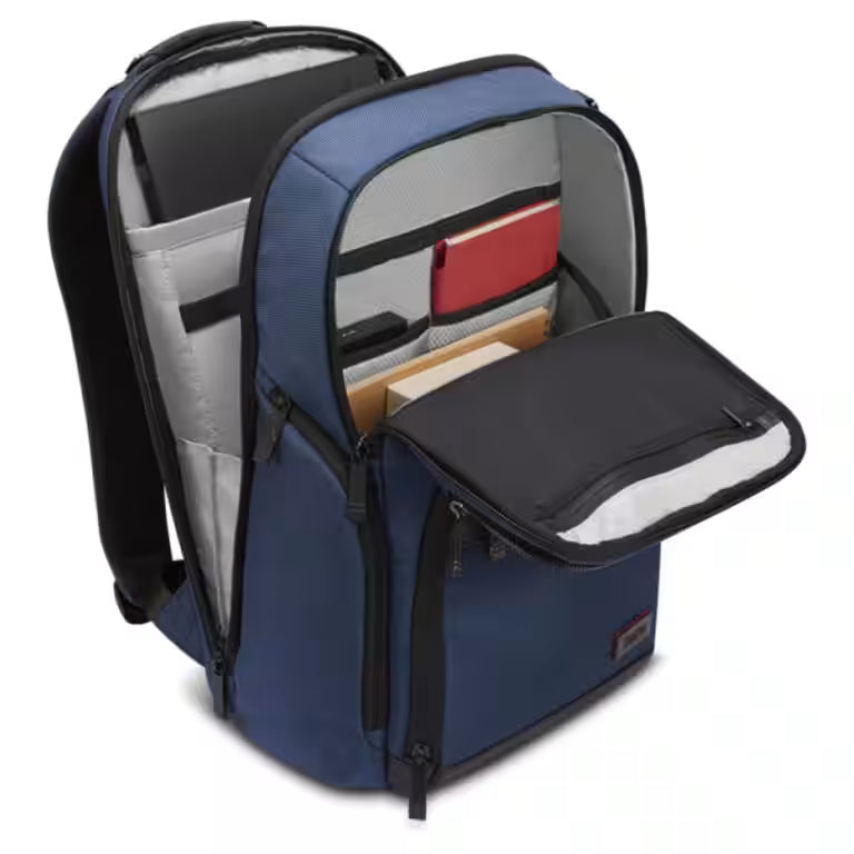 Lenovo ThinkPad Executive 16″ Backpack – Navy Ballistic Fabric, Leather Accents & Padded Laptop Compartment