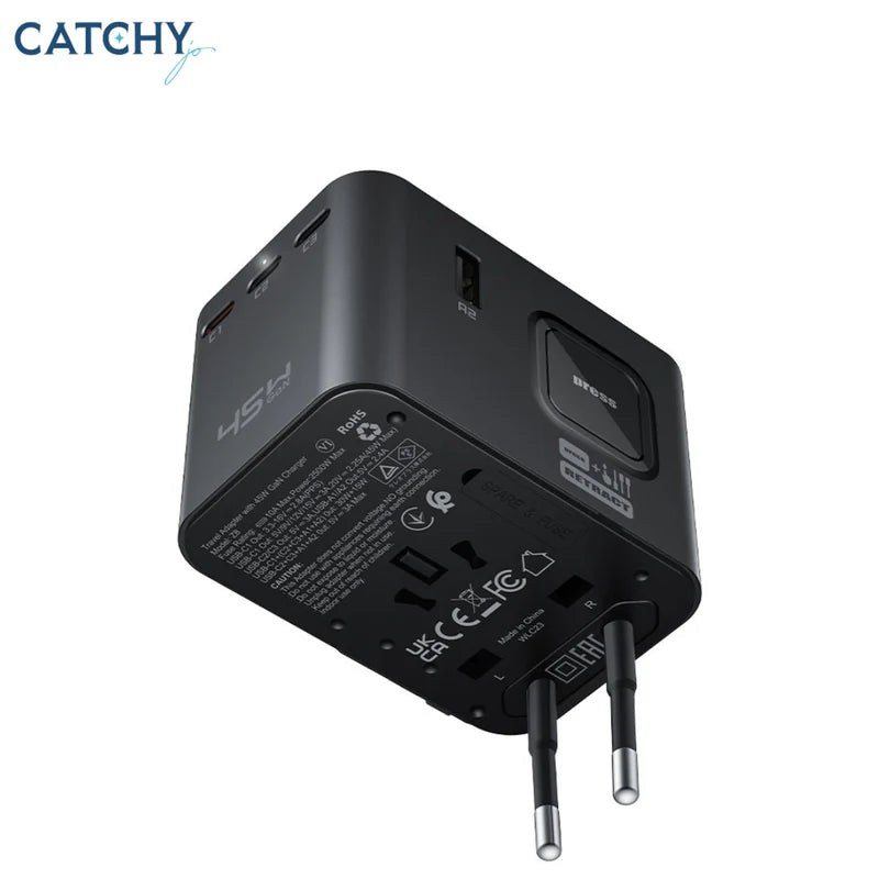 ACEFAST Z8 PD45W GaN 5-Port Charging Adapter (3×USB-C + 2×USB-A)