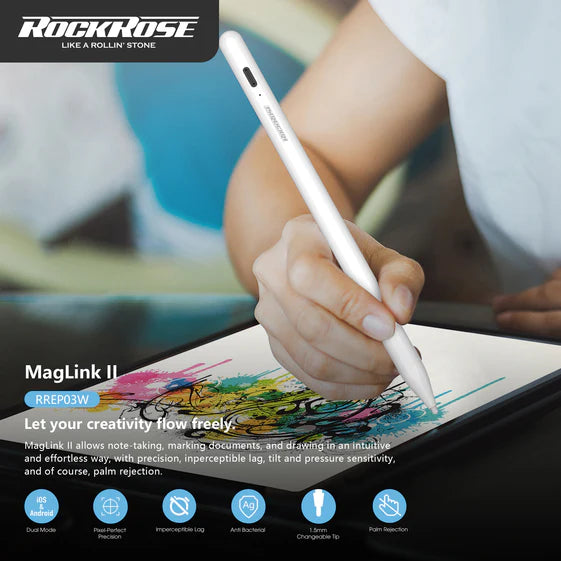 RockRose MagLink II Stylus for iPad – Magnetic, Pixel-Perfect, Tilt-Sensitive