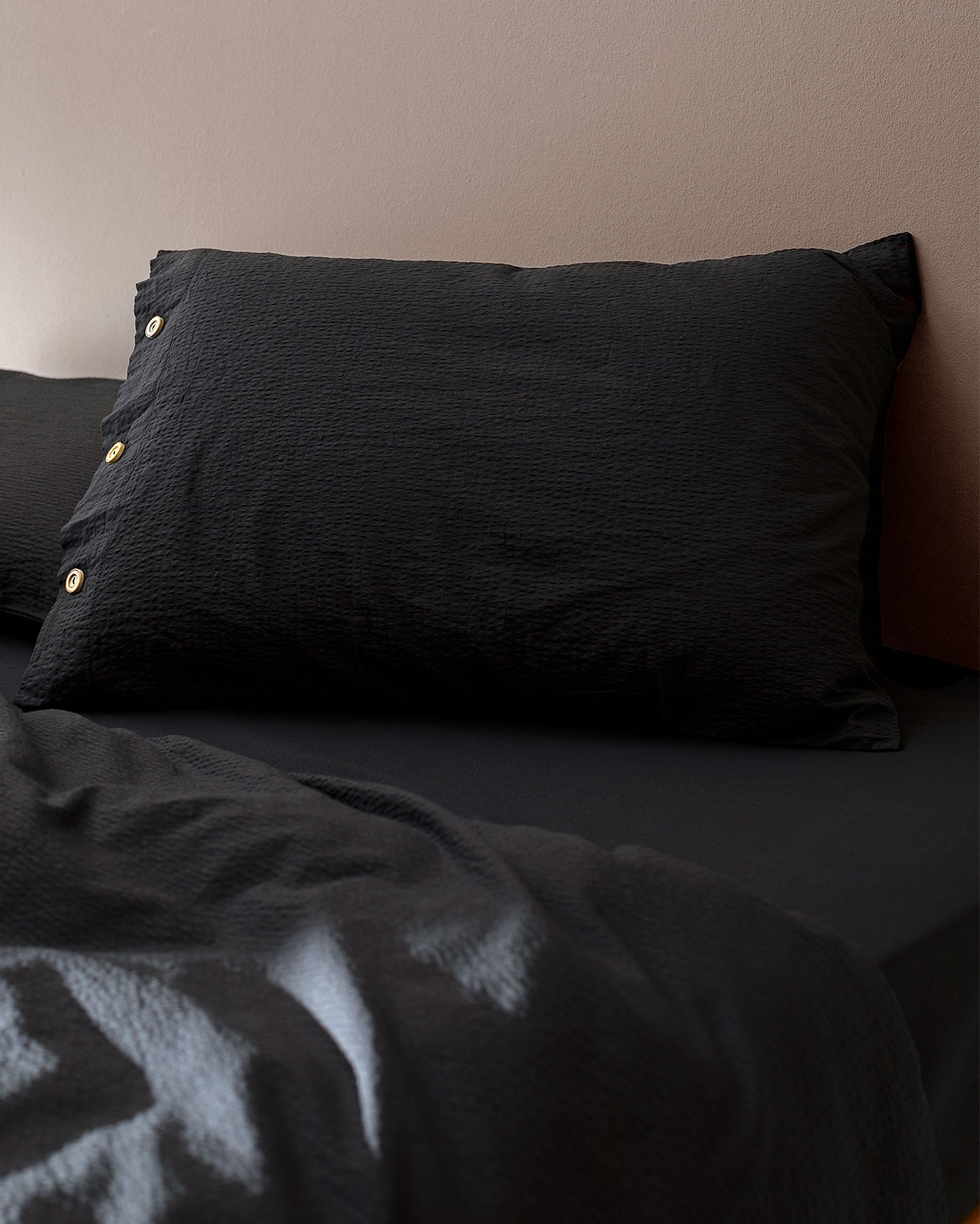 Linda King Size Duvet Cover Set-washed Seersucker - Madame Coco JO