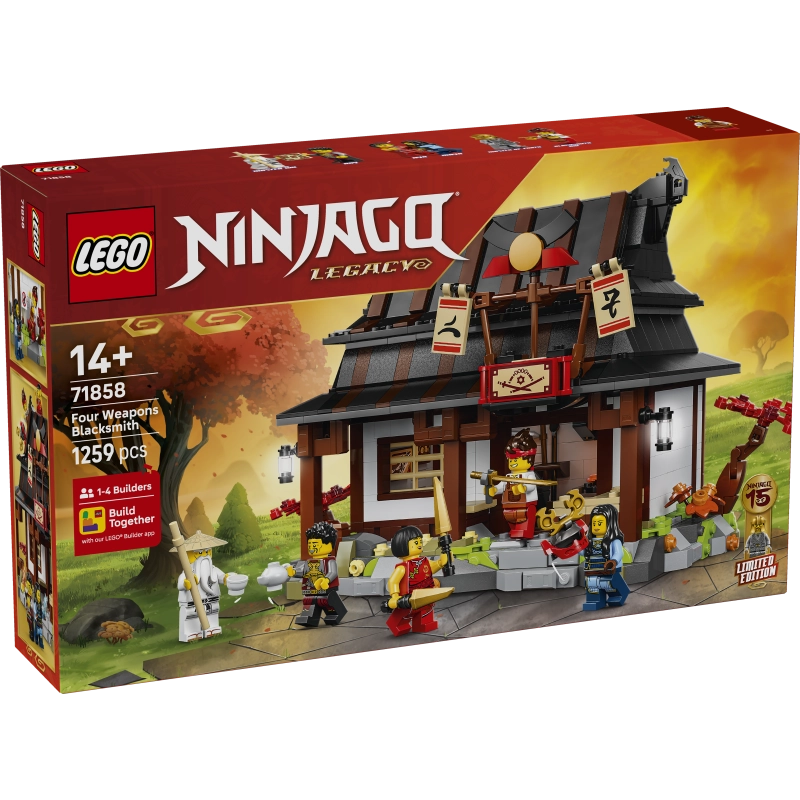 LEGO NINJAGO Four Weapons Blacksmith 15th Anniversary – 1259 Pieces | Set 71858