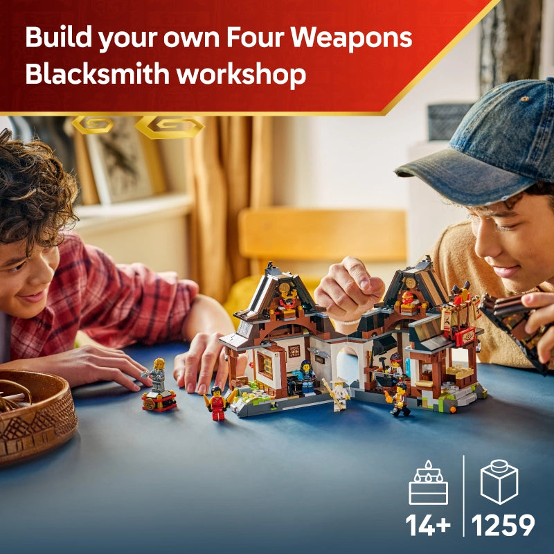 LEGO NINJAGO Four Weapons Blacksmith 15th Anniversary – 1259 Pieces | Set 71858