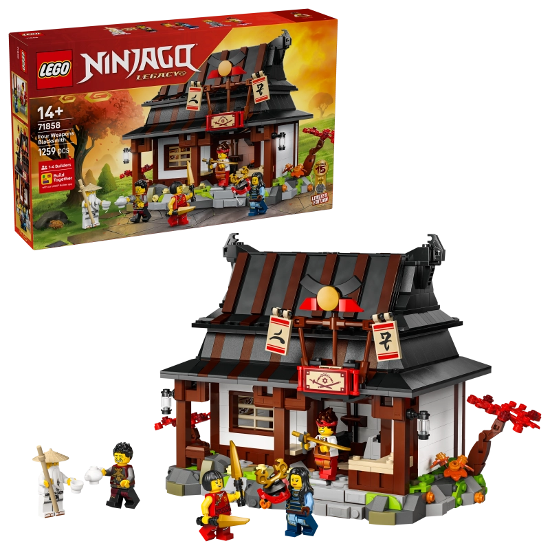 LEGO NINJAGO Four Weapons Blacksmith 15th Anniversary – 1259 Pieces | Set 71858