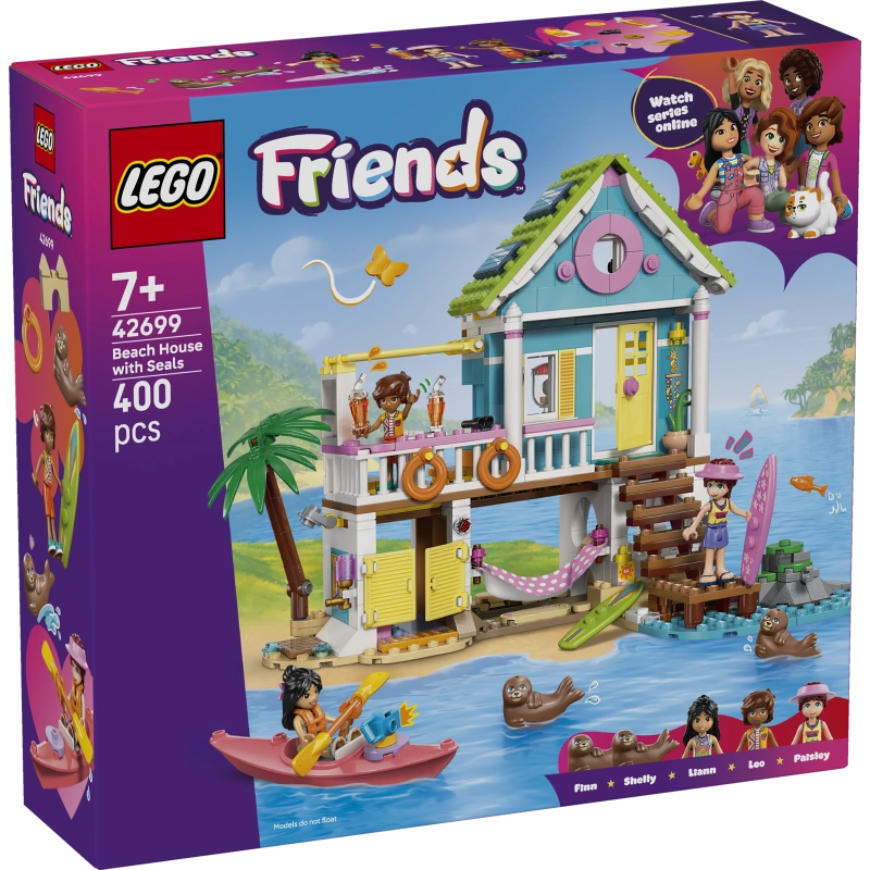 LEGO Friends Beach House with Seals – 400 Pieces | Set 42699