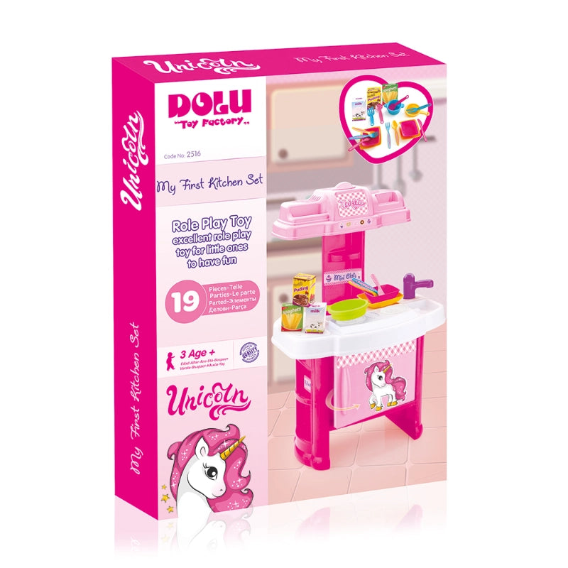 Dolu Unicorn My First Kitchen Set – Kids Play Kitchen with Accessories