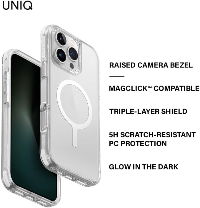 UNIQ Hybrid iPhone 16 Pro MagClick Charging Combat Active (Luminous) - Lume-White