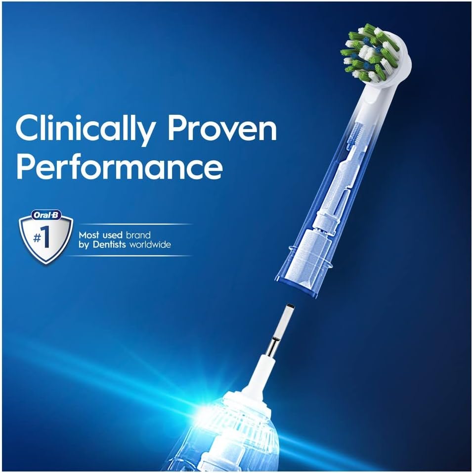 Oral-B Cross Action Electric Toothbrush Head With Clean Maximiser Technology Pack Of 4 - White