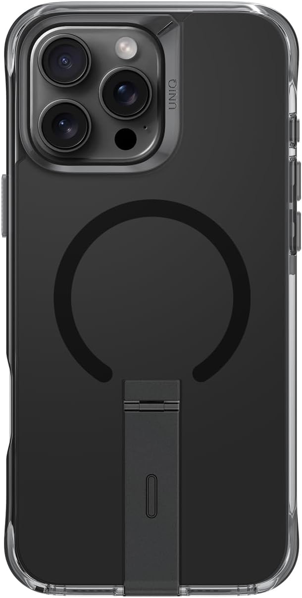 UNIQ Hybrid iPhone 16 Pro (2024) 6.9 MagClick Charging Eleva with Vertical Stand - Carbon