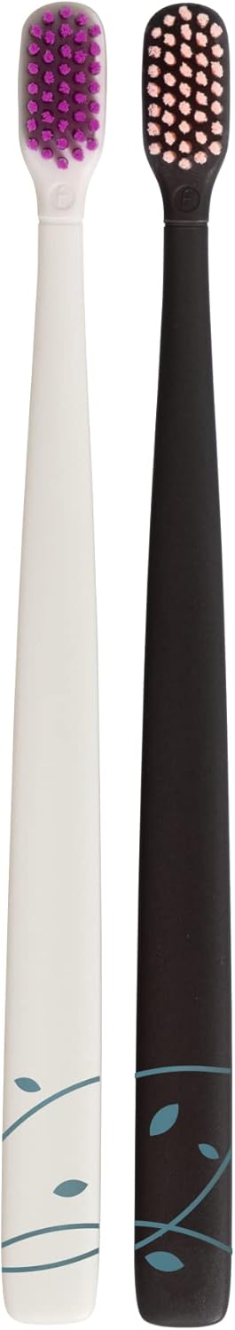 Flipper Twigo Adults 2in1 BPA Free Extra Soft Toothbrush Set - Twin Pack