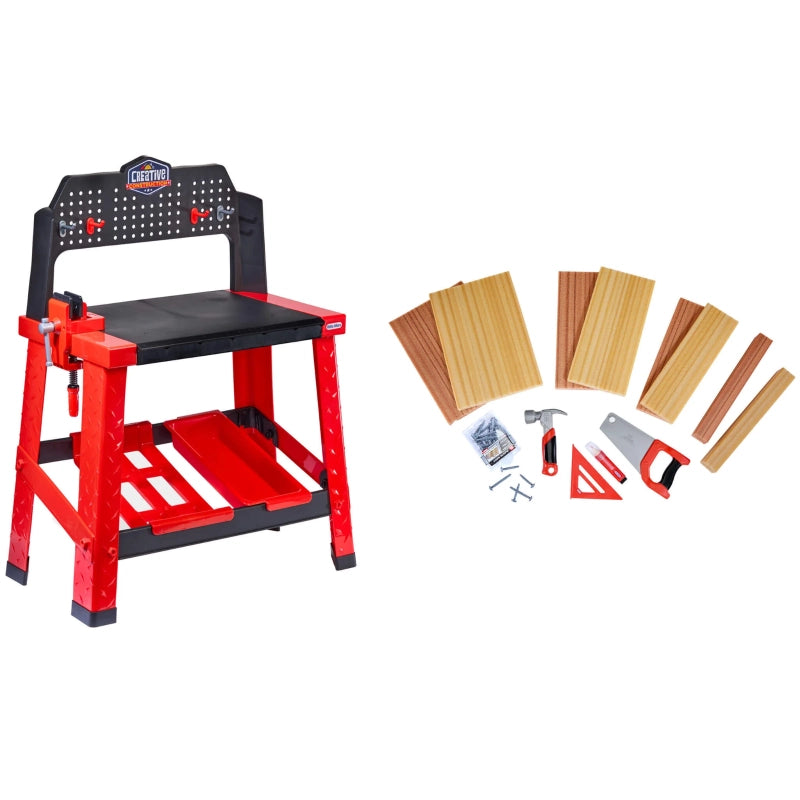Little Tikes Creative Construction Workbench – Kids Woodworking Play Set