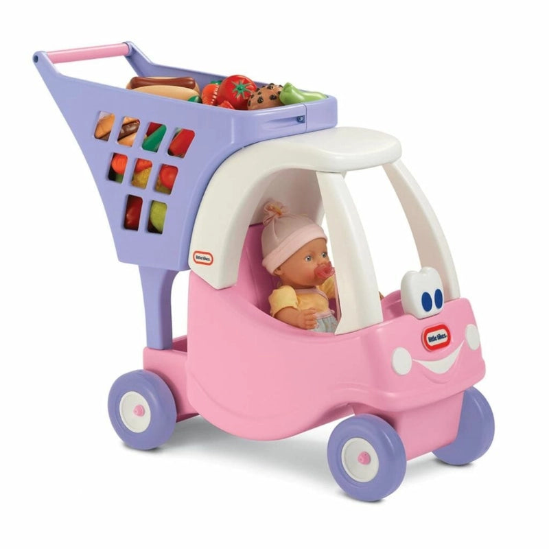 Little Tikes Princess Cozy Shopping Cart – Kids Pretend Play Grocery Cart
