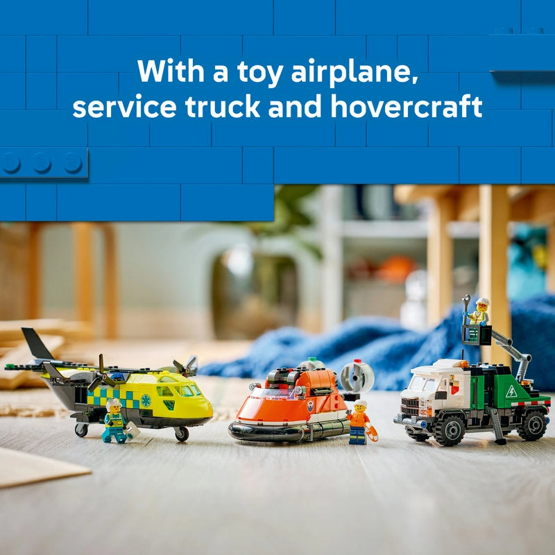 LEGO City Airplane, Service Truck & Hovercraft Remix – 990 Pieces | Set 60505