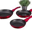 Berlinger Haus 3-Piece Frying Pan Set – Burgundy